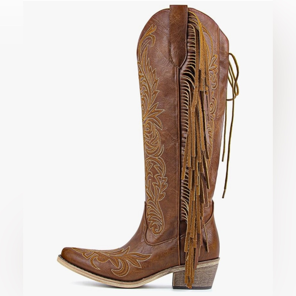 Brown Fringe Cowboy Boots